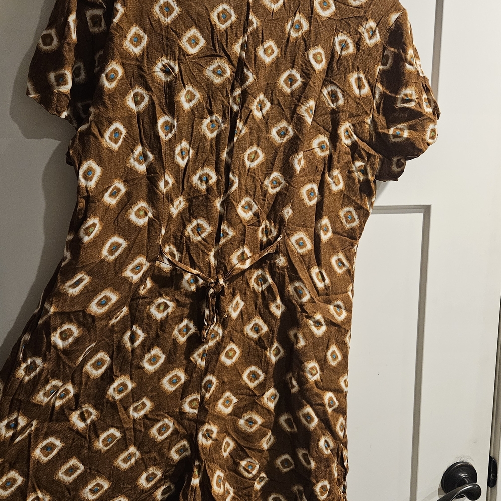 Brown Patterned Jumpsuit - Picture 6 of 7